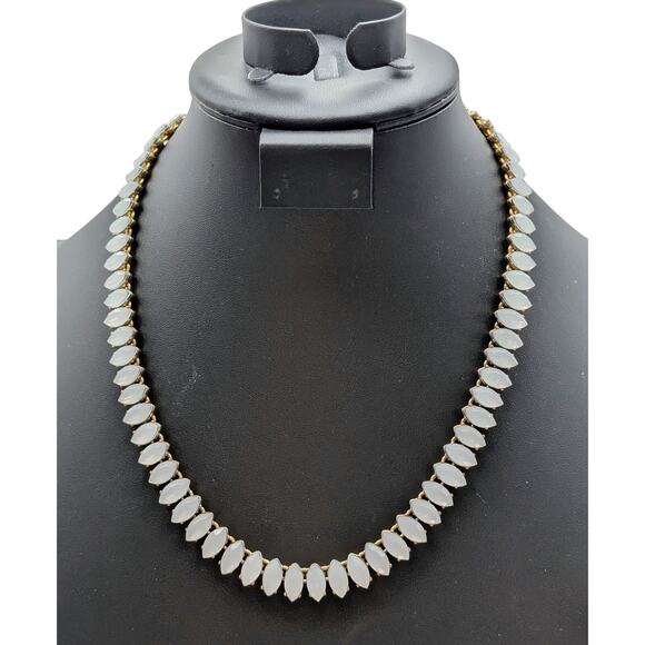 Vintage Marquis Opalish Crystal Rhinestone Gold Tone 17"-20" Necklace - Picture 1 of 6
